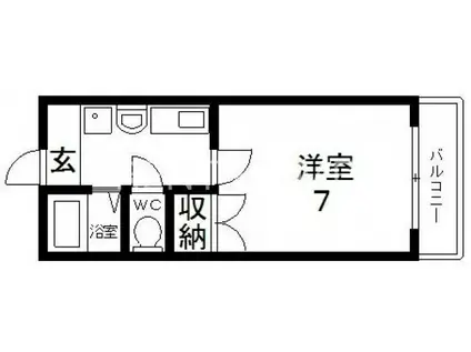 プリマヴェーラ(1K/6階)の間取り写真