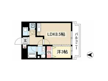 エポラール白壁(1LDK/2階)の間取り写真