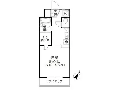 ソレアード(ワンルーム/B1階)の間取り写真