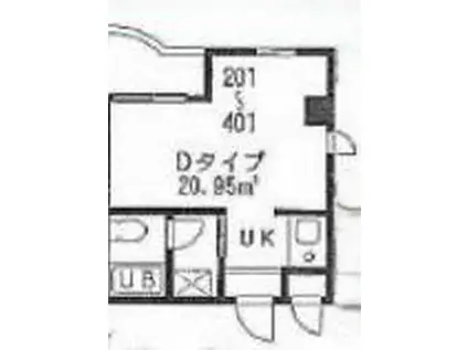 ロイヤルメゾン芦屋VI(ワンルーム/3階)の間取り写真