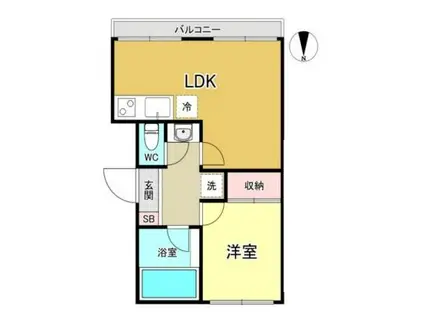 コーポ吉見(1LDK/2階)の間取り写真