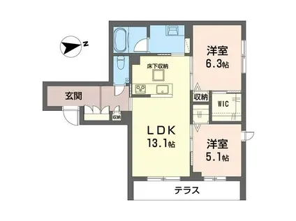 ルミナス中葛西(2LDK/1階)の間取り写真
