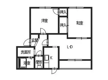 ウィステリア(2LDK/2階)の間取り写真