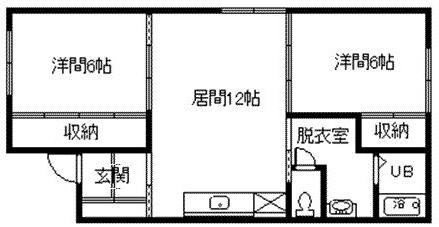 ノース・ビーM-21(2LDK/2階)の間取り写真