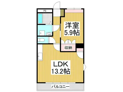 ペアガーデン(1LDK/2階)の間取り写真