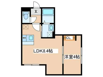 菅北浦共同(1LDK/1階)の間取り写真