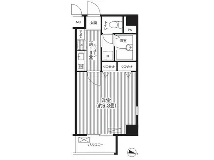 アザレ・ドール(1K/5階)の間取り写真