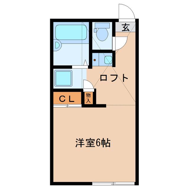 多賀城ウエストA棟(1K/1階)の間取り写真
