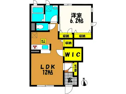 桂荘(1LDK/1階)の間取り写真