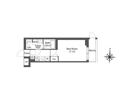 エスタート亀有(1K/1階)の間取り写真