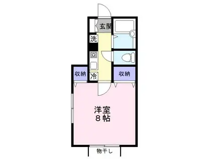 ハウス池亀1号館(1K/1階)の間取り写真