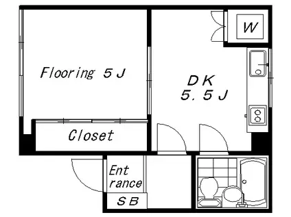 堀ノ内マンション(1DK/1階)の間取り写真