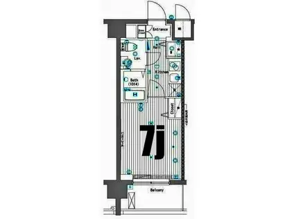 グランド・ガーラ横濱桜木町(1K/9階)の間取り写真