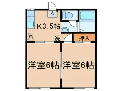 コーポセレージュ(2K/1階)の間取り写真