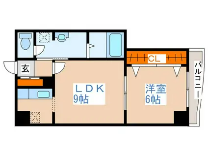TREE TOP豊平(1LDK/6階)の間取り写真