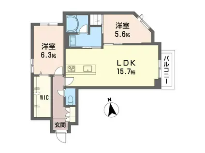 クオリスタ エムズ(2LDK/2階)の間取り写真