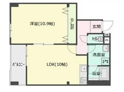 エステートメイク(1LDK/2階)の間取り写真