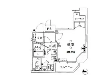 スカイコート日本橋第5(1K/4階)の間取り写真