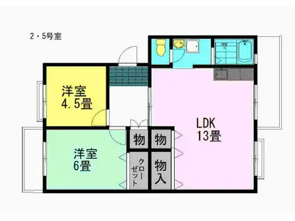 リトルアイランド(2LDK/2階)の間取り写真