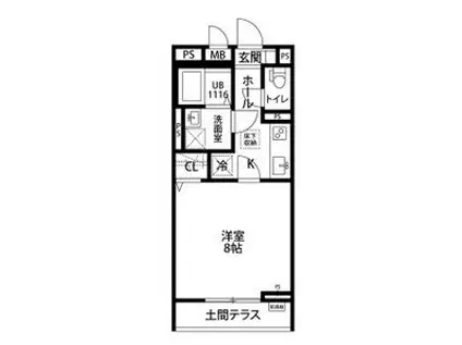 ライラックフジ(1K/1階)の間取り写真