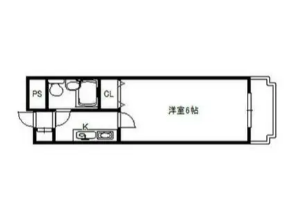 フローライト八王子堀之内(1K/1階)の間取り写真