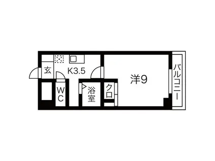 JJ八事ビル(1K/6階)の間取り写真