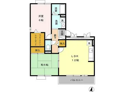 ベル・デ・カーサ枚方公園I番館(2LDK/3階)の間取り写真