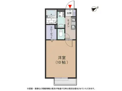 プルミエールB棟(1K/2階)の間取り写真