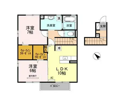 ピュアコートA(2LDK/2階)の間取り写真