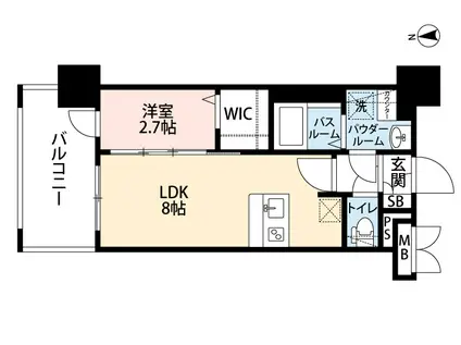 グランフォーレ千早プレミア(1LDK/6階)の間取り写真