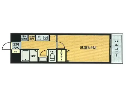 ファインエクセレンス(1K/2階)の間取り写真