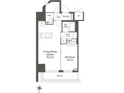 AIFLAT文京本駒込(1LDK/4階)の間取り写真