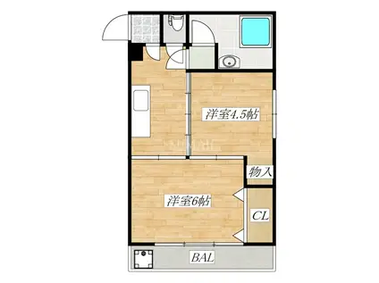 フジマンション(2K/2階)の間取り写真