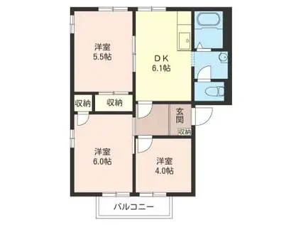 メゾン 長島 E(3DK/2階)の間取り写真
