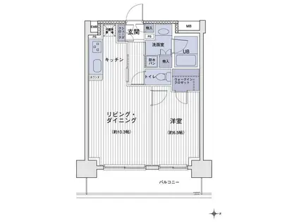 エスティメゾン大島(1LDK/13階)の間取り写真