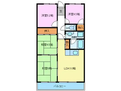 メゾンミタ(4LDK/5階)の間取り写真
