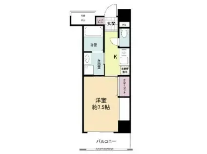 フォレステージュ天神(ワンルーム/3階)の間取り写真