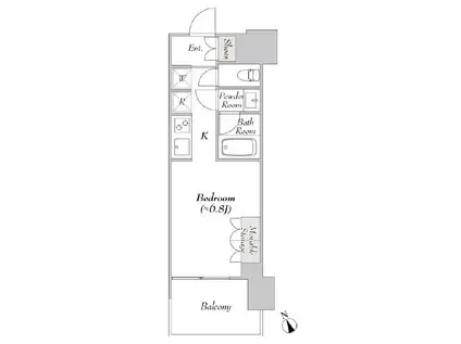 ウエリスアーバン水天宮前(ワンルーム/4階)の間取り写真