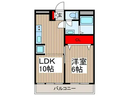 蕨フィールドスター(1LDK/9階)の間取り写真