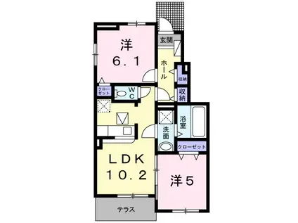 AKプレミール A(2LDK/1階)の間取り写真