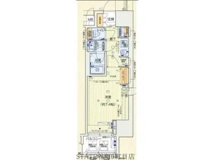 ララプレイス大手通LD(1K/12階)の間取り写真