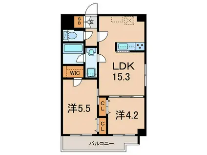 フェリシア宮崎台(2LDK/1階)の間取り写真