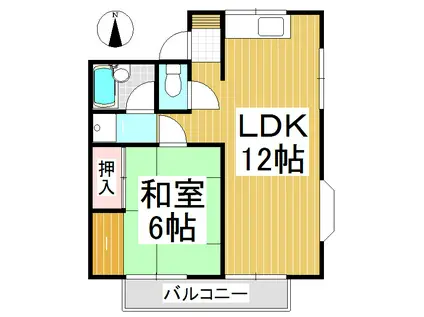 PLEASANT HILLS A棟(1LDK/1階)の間取り写真