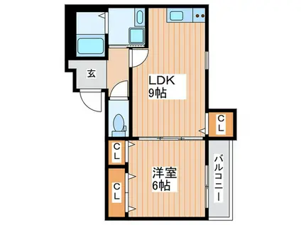 フジパレス大和田III番館(1LDK/1階)の間取り写真
