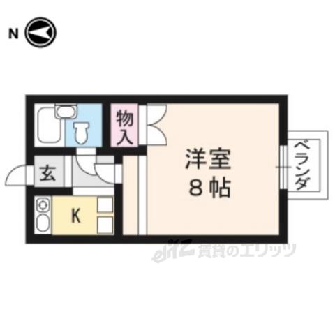 ハイム山喜(1K/2階)の間取り写真