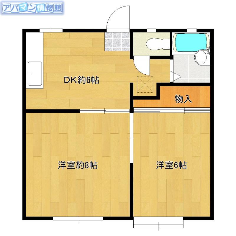 パークタウン(2DK/2階)の間取り写真