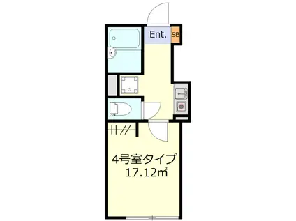 ボンボニエール池上(1K/2階)の間取り写真