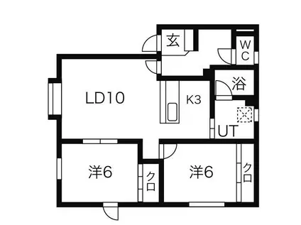 パルミー白石(2LDK/2階)の間取り写真