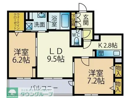 BUON YASHIMA(2LDK/3階)の間取り写真