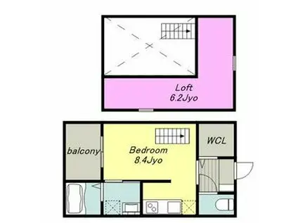 LUCIE本陣(1K/1階)の間取り写真